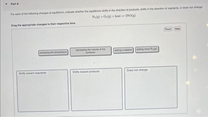 Solved Part A For each of the following changes at | Chegg.com