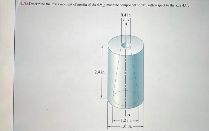 Solved 9.134 Determine the mass moment of inertia of the | Chegg.com