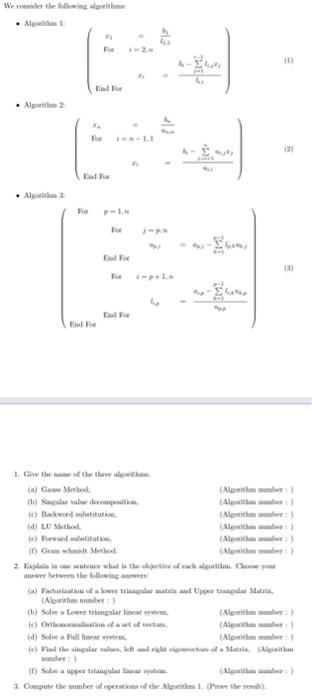 Solved • Alt . Algorithm . Ale 21 1. Gw them of the the (A) | Chegg.com