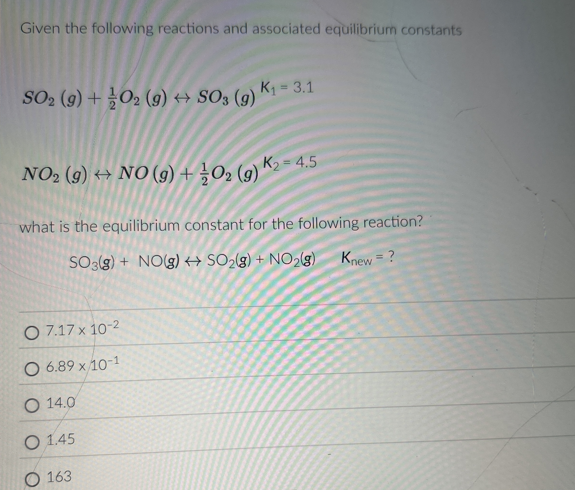 Solved Given the following reactions and associated | Chegg.com