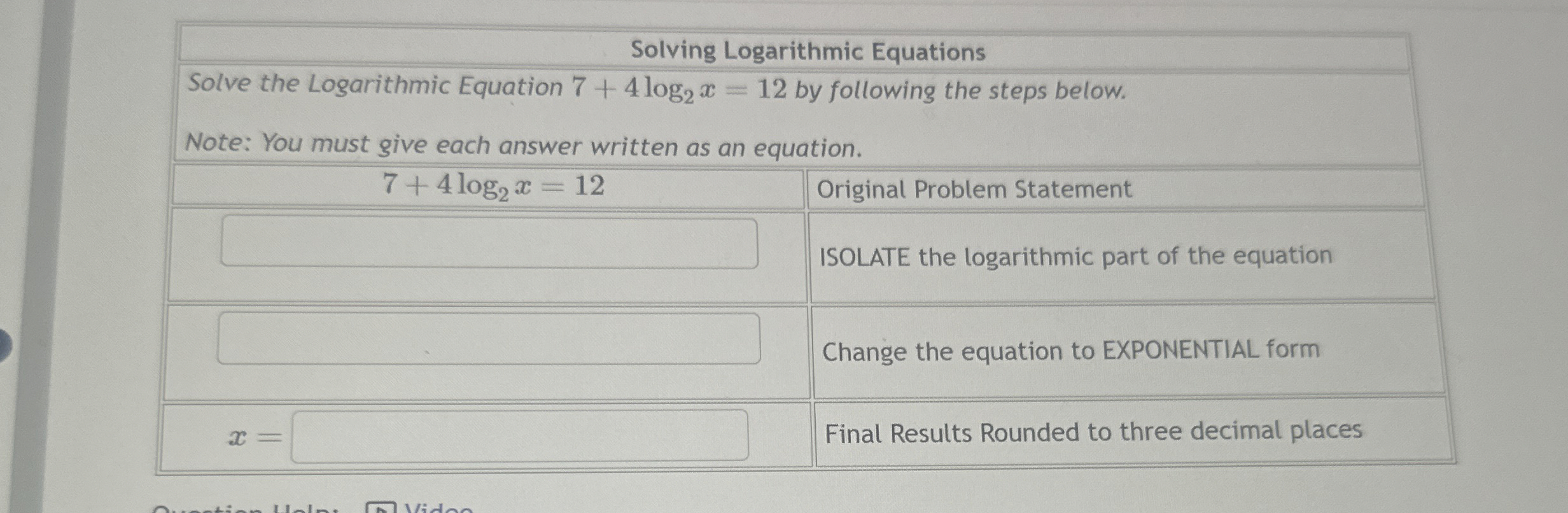 [Solved]: Solving Logarithmic Equations Solve the Logarithmi