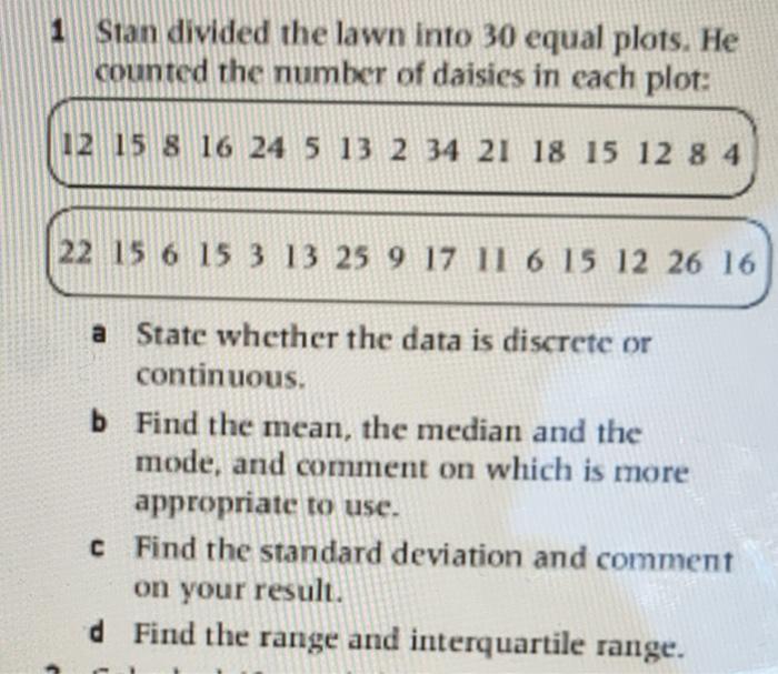 1 Sian divided the lawn into 30 equal plots. He