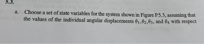 Choose a set of state variables for the system shown | Chegg.com