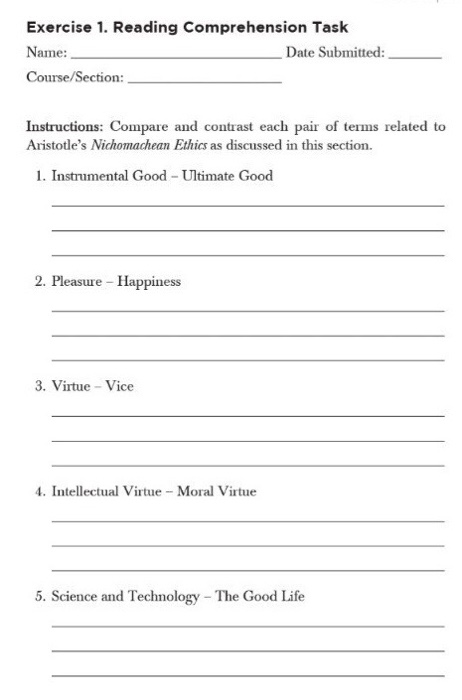 Exercise 1 Reading Comprehension Task Name Date Chegg Com