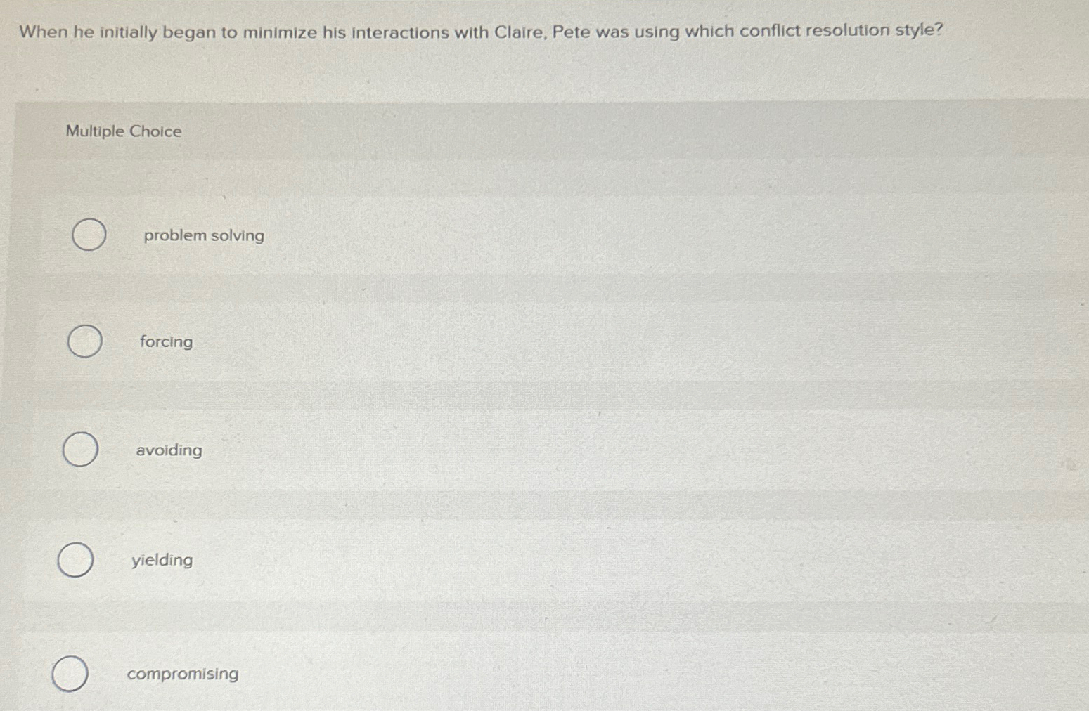 Solved When he initially began to minimize his interactions | Chegg.com