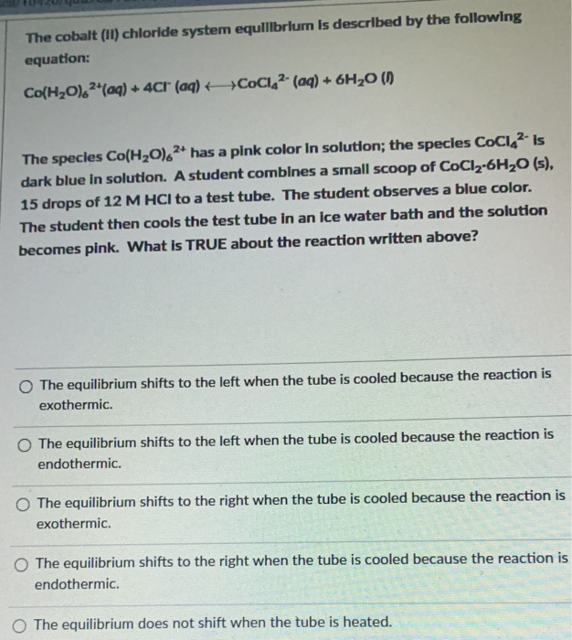 Solved The copper (11) hydroxide system equilibrium is