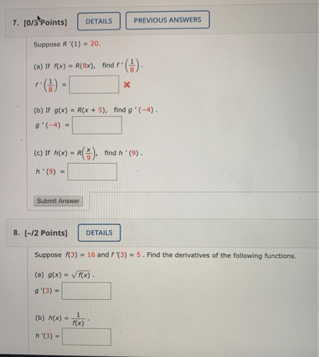 Solved 7 0 3 Points Details Previous Answers Suppose R Chegg Com