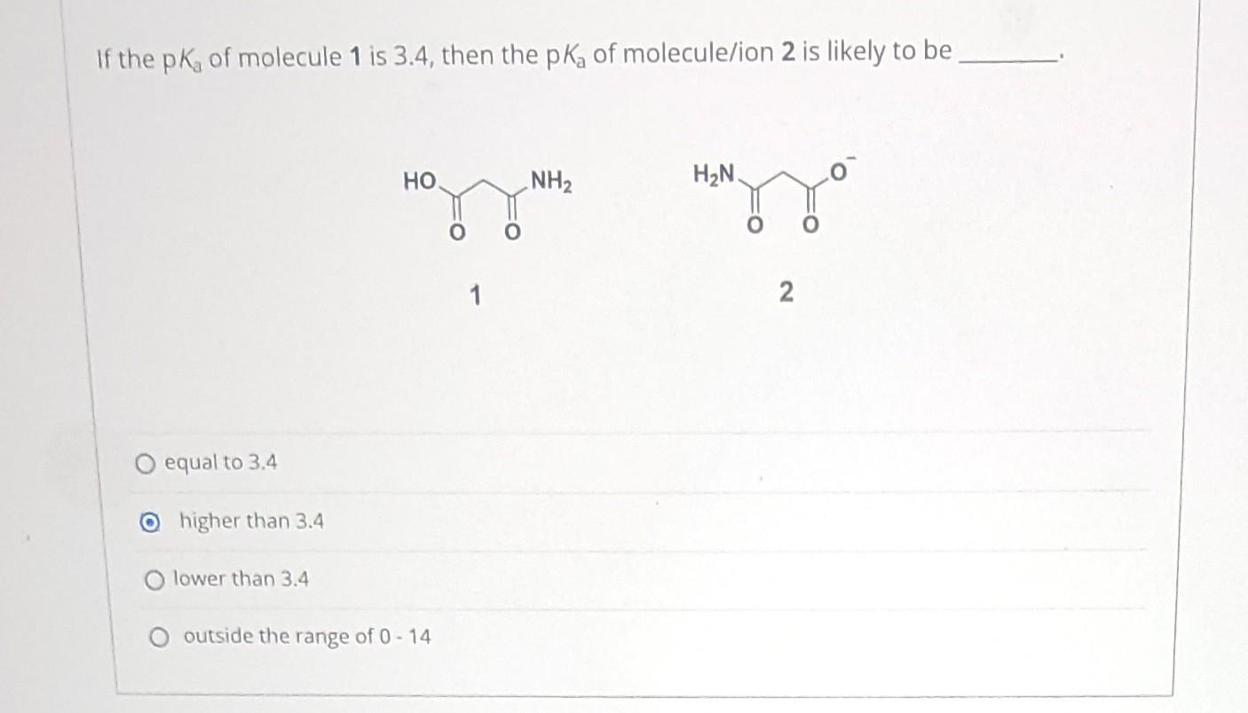 Solved If The PKa Of Molecule 1 Is 3 4 Then The PKa Of Chegg solved-if-the-pka-of-molecule-1-is-3-4-then-the-pka-of-chegg