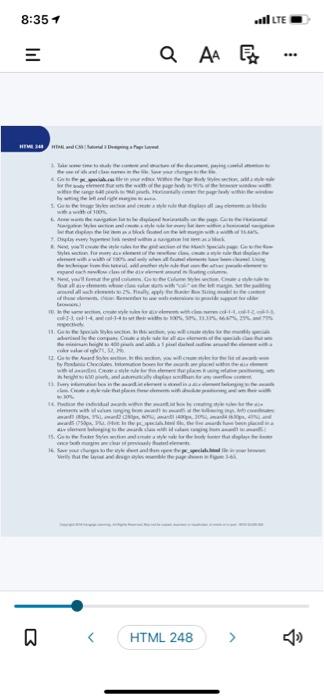 Tutorial Designing a Page Layout | HTMt and CSS HTML | Chegg.com