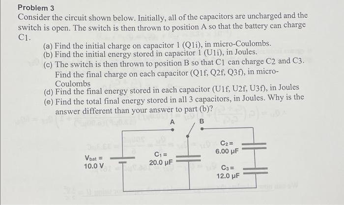 Solved Problem 3 Consider the circuit shown below. | Chegg.com