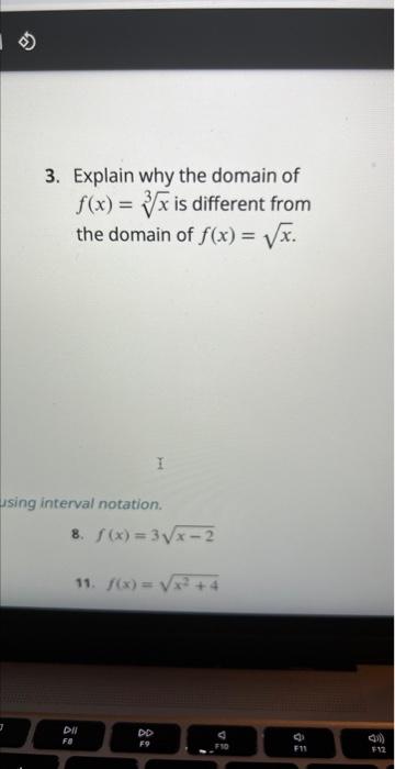 f x )= sqrt x 3 domain and range