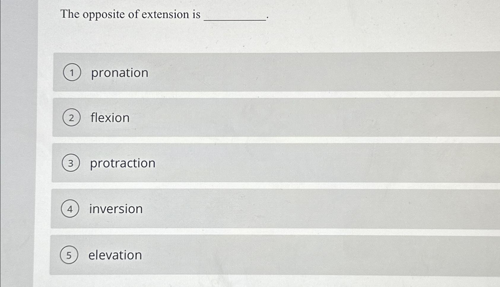 Solved The opposite of extension