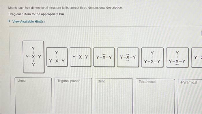 Solved Match Each Two Dimensional Structure To Its Correct