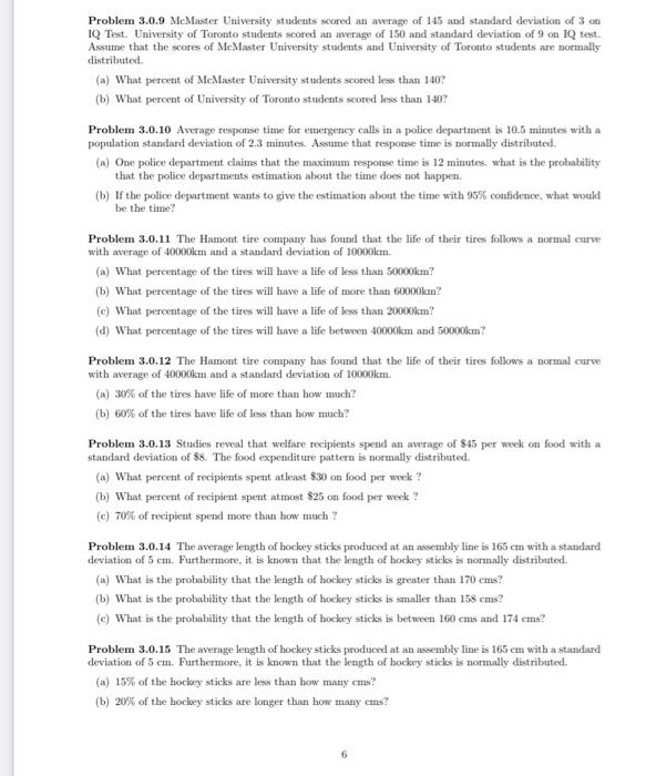 Solved Problem 3.0.9 MeMaster University students scored an | Chegg.com