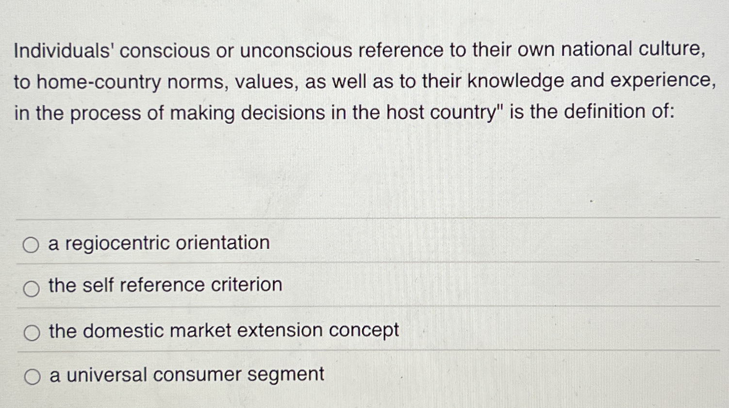 Solved Individuals' conscious or unconscious reference to