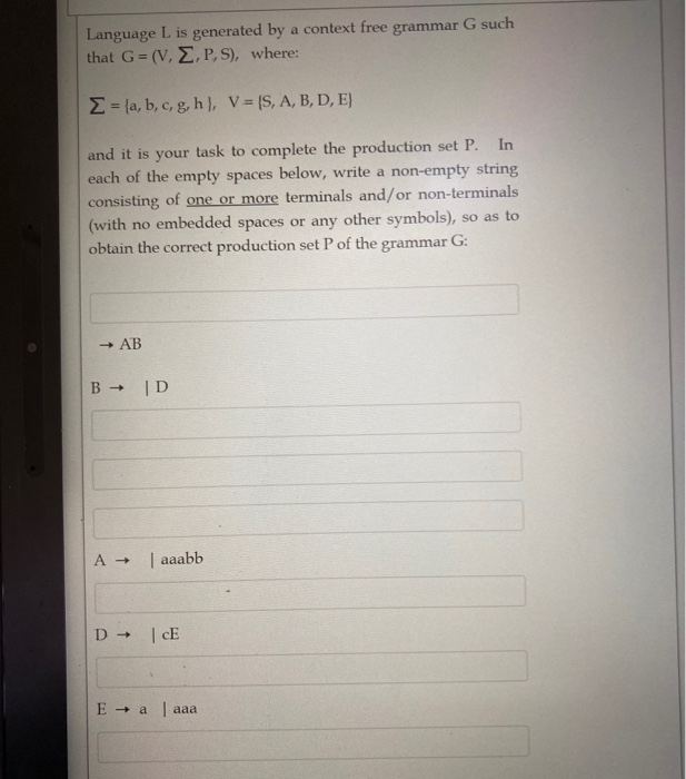 Solved Consider The Set L Of Strings Over The Alphabet A Chegg Com