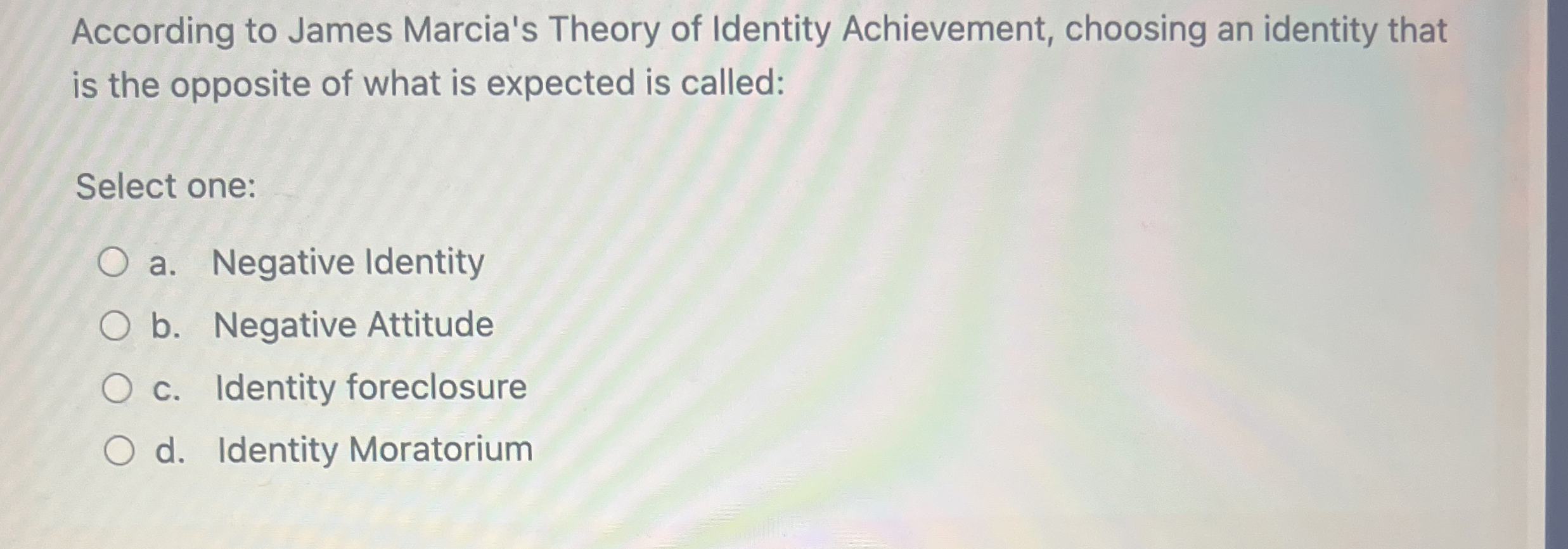 Solved According to James Marcia's Theory of Identity | Chegg.com