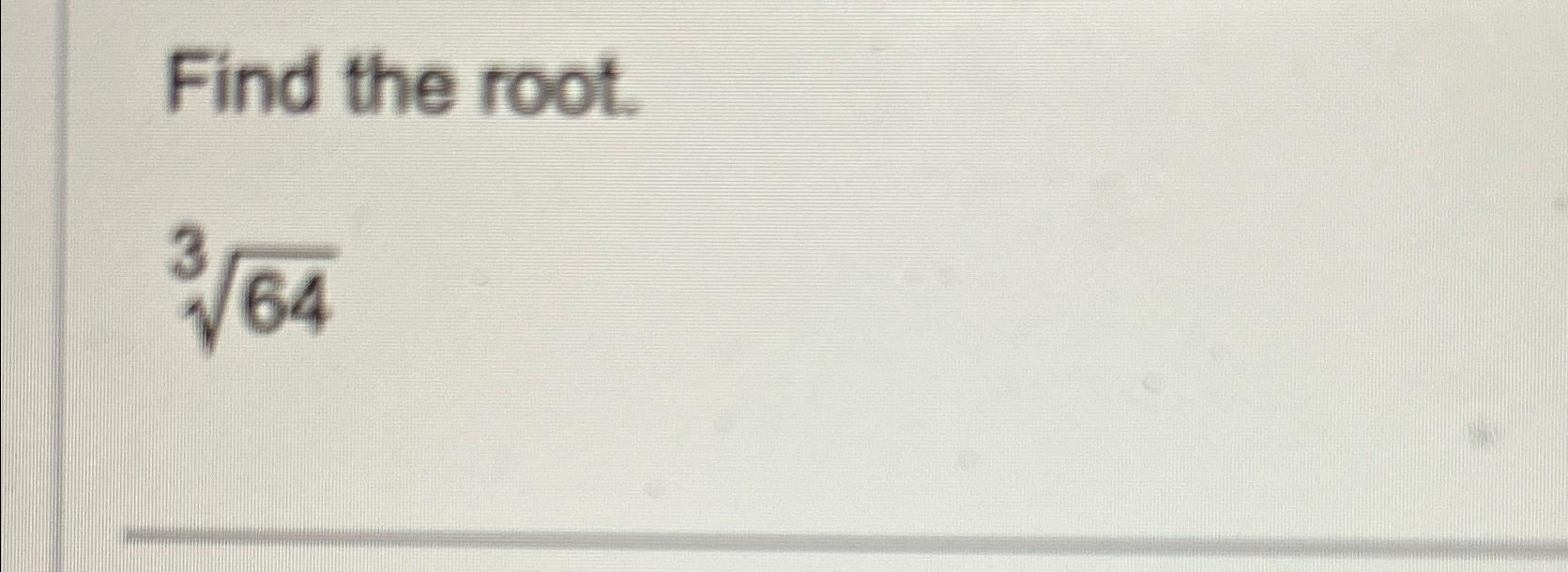 find the value of root 64