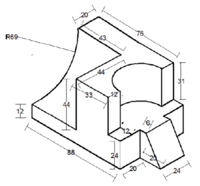 Solved Draw three views (Front view, top view and right side | Chegg.com