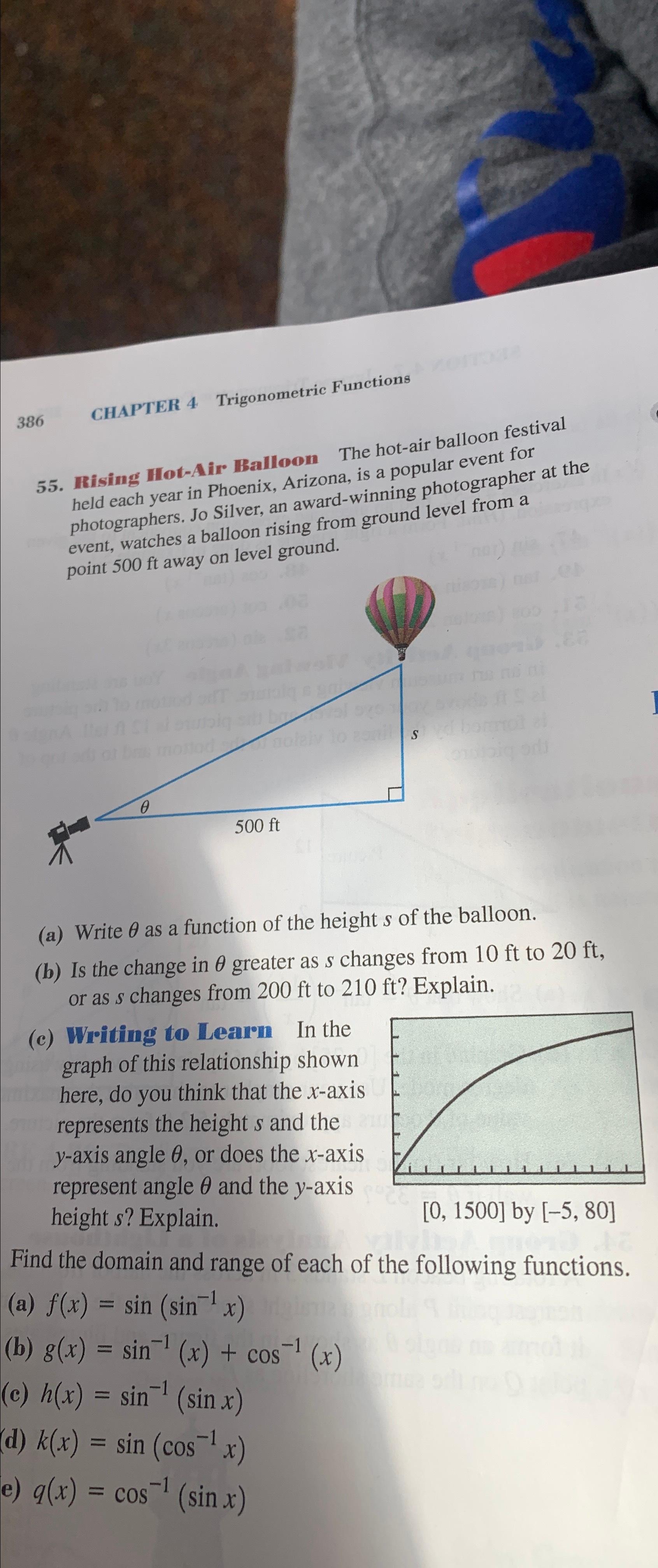 386CHAPTER 4 ﻿Trigonometric Functions55. ﻿IRising | Chegg.com