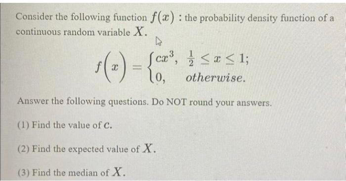 Solved Consider The Following Function F X The