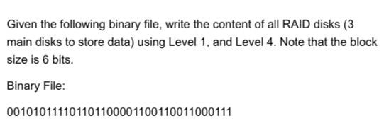 Solved Given The Following Binary File, Write The Content Of | Chegg.com