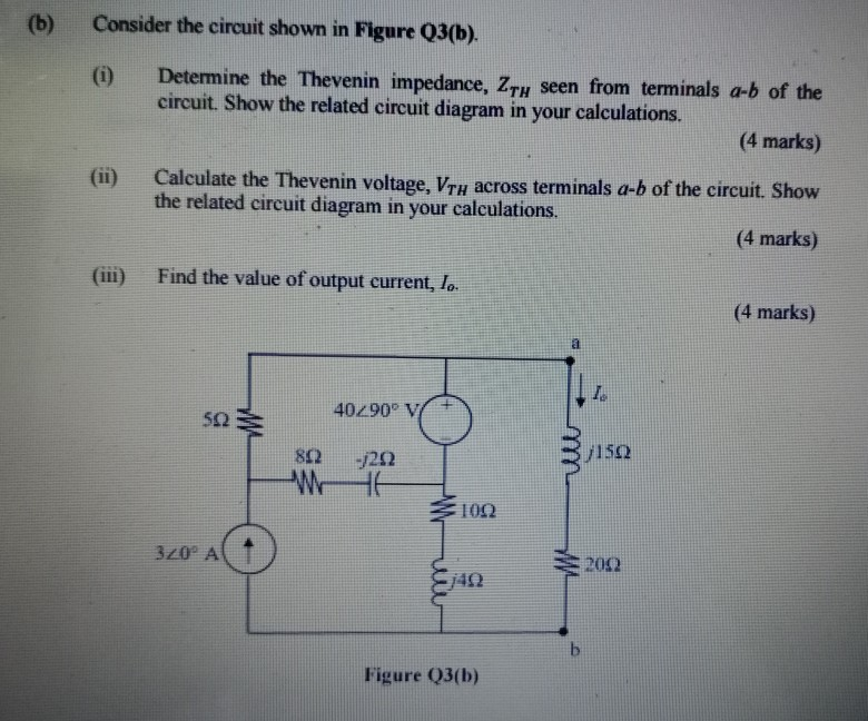Solved (b) Consider the circuit shown in Figure Q3(b). | Chegg.com