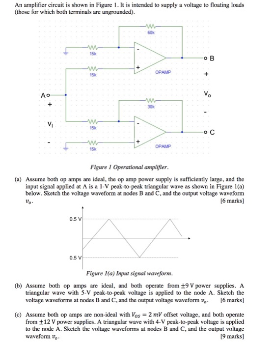 Solved An amplifier circuit is shown in Figure 1. It is | Chegg.com