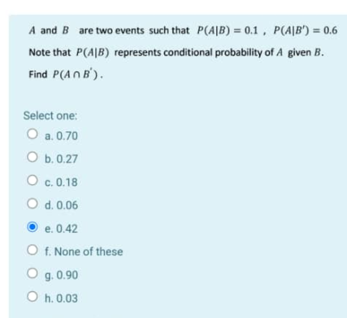 Solved A And B Are Two Events Such That P(AB) = 0.1 , | Chegg.com