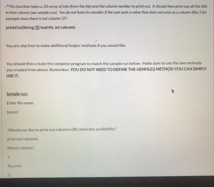Solved Program 2: Create a program that reads in a file of | Chegg.com