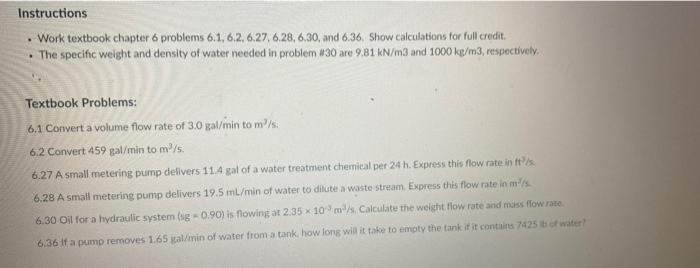 Solved Instructions • Work textbook chapter 6 problems | Chegg.com