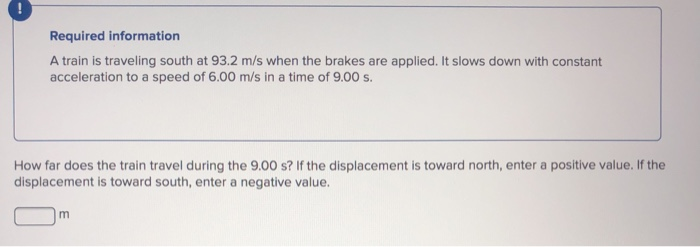 Solved Required information A train is traveling south at | Chegg.com