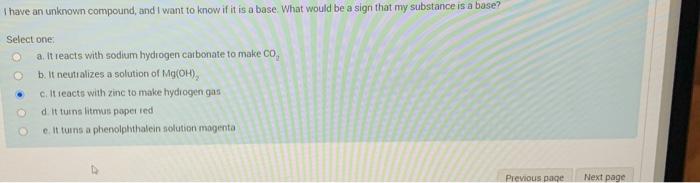 Solved have an unknown compound, and I want to know if it is | Chegg.com