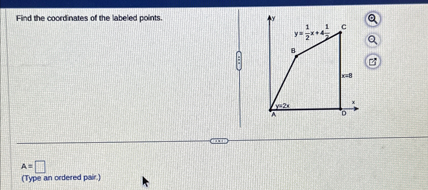 Solved Find the coordinates of the labeled points.A=(Type an | Chegg.com