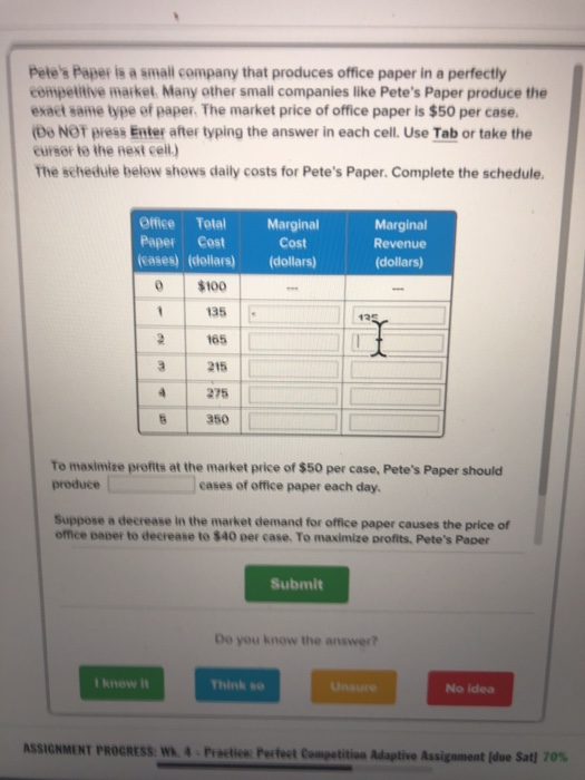 Pete S Paper Is A Small Pany That Produces Office Chegg 
