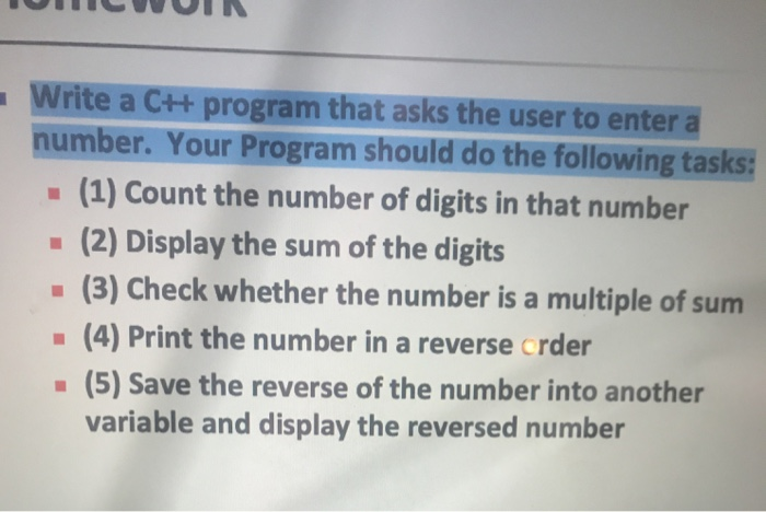 - Write a C++ program that asks the user to enter a | Chegg.com