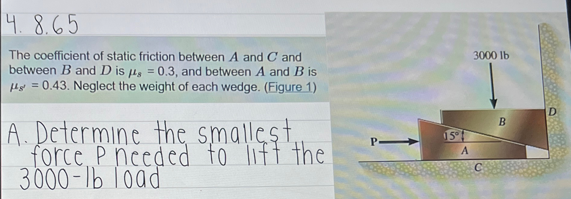 Solved 8.65The coefficient of static friction between A and | Chegg.com