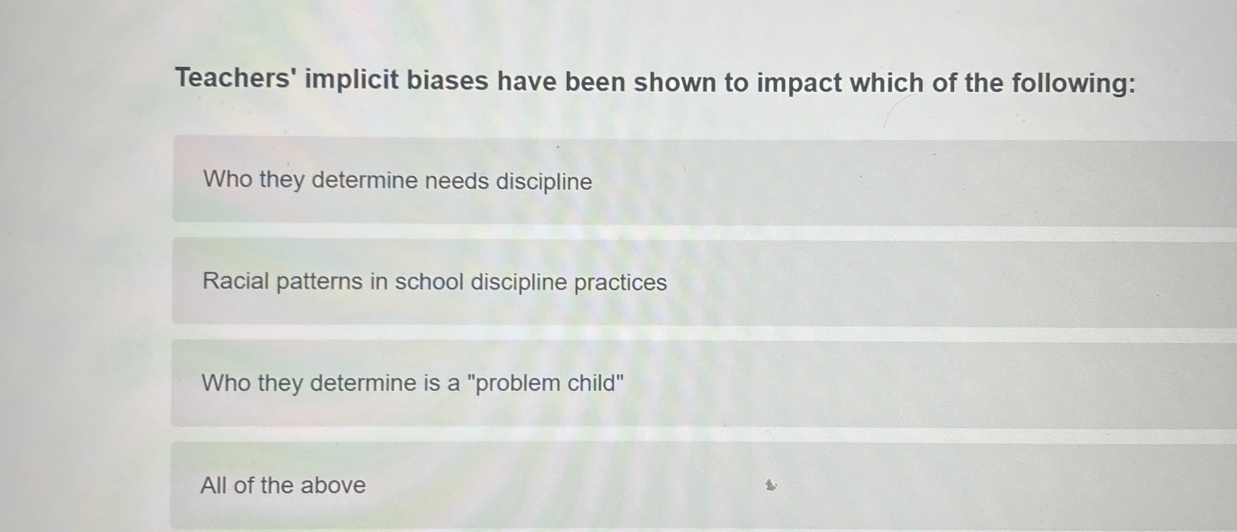 Solved Teachers' implicit biases have been shown to impact