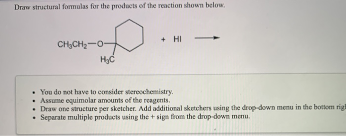 Solved Draw structural formulas for the products of the | Chegg.com