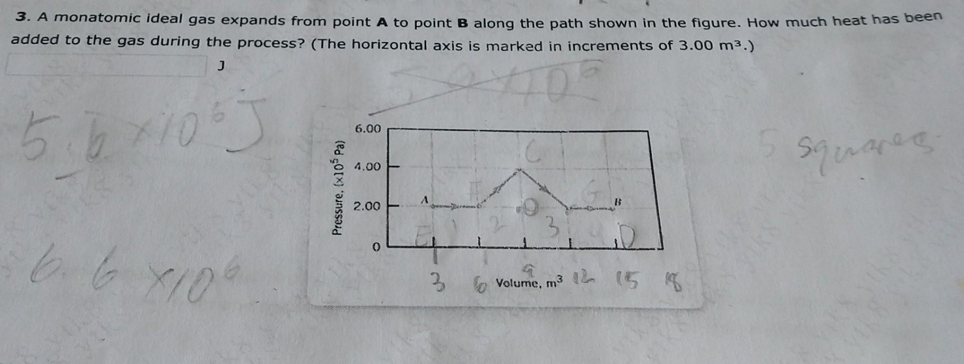 Solved 3. A Monatomic Ideal Gas Expands From Point A To | Chegg.com