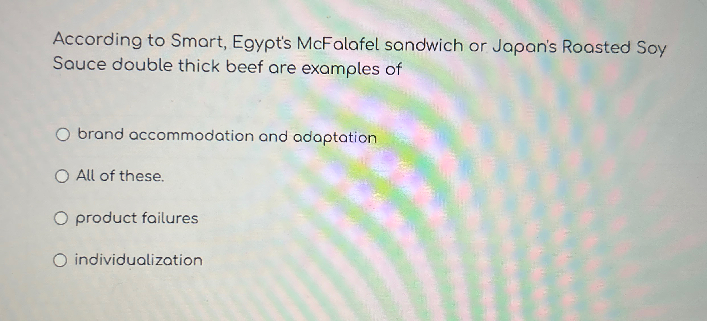 Solved According to Smart, Egypt's McFalafel sandwich or | Chegg.com