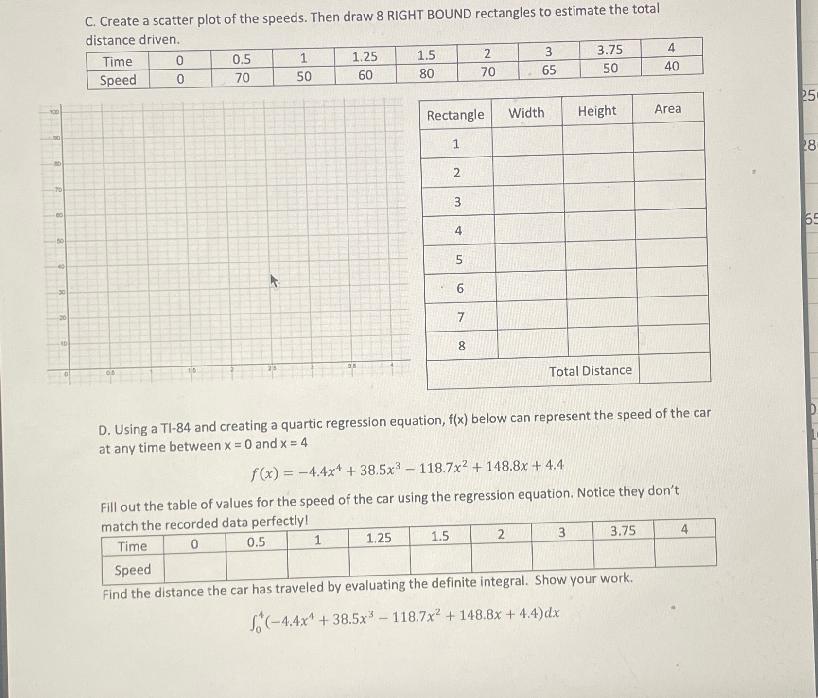 Solved C. ﻿Create a scatter plot of the speeds. Then draw 8 | Chegg.com