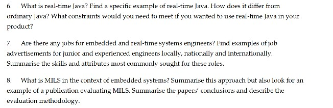 Solved 6. What is real-time Java? Find a specific example of | Chegg.com