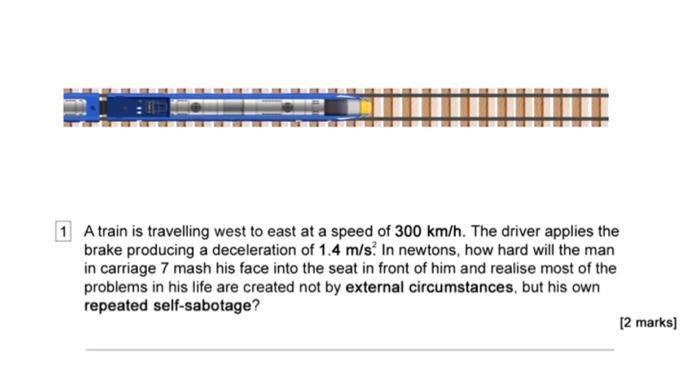 Solved 1 A train is travelling west to east at a speed of | Chegg.com