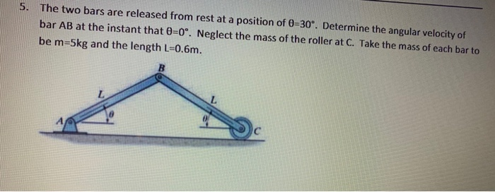 Solved 5. The two bars are released from rest at a position | Chegg.com