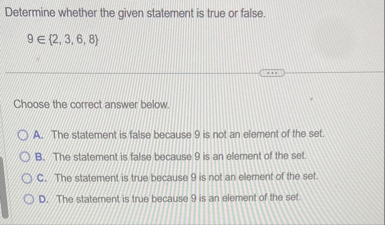 Solved Determine whether the given statement is true or | Chegg.com