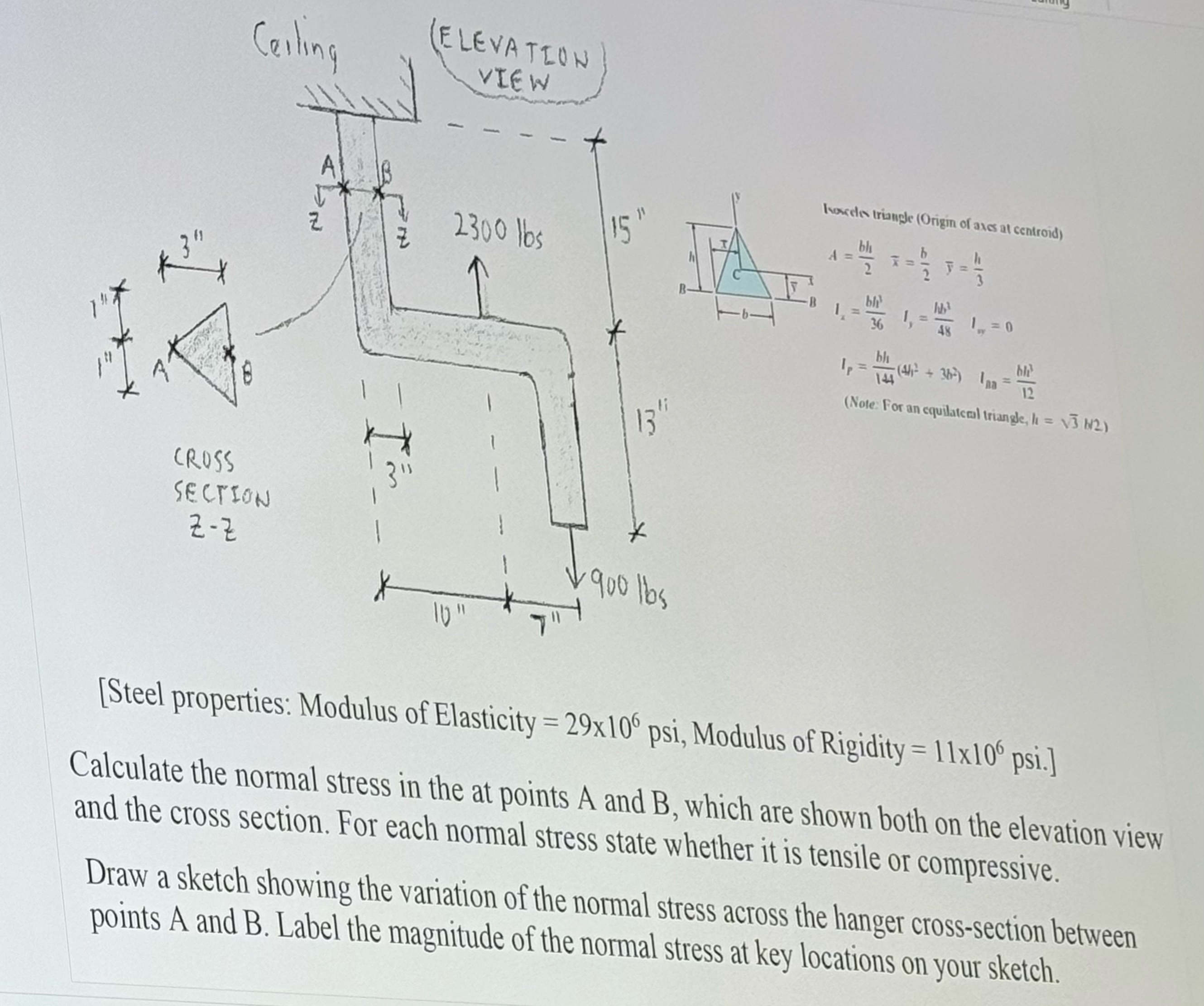 Solved [Steel properties: Modulus of Elasticity =29×106ψ, | Chegg.com