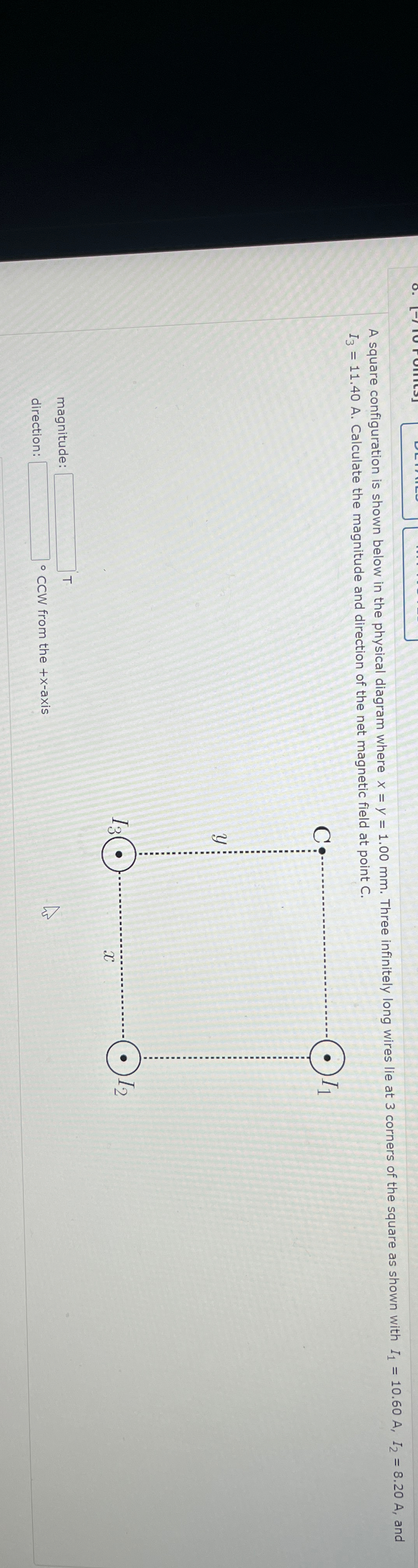 Solved A square configuration is shown below in the physical | Chegg.com