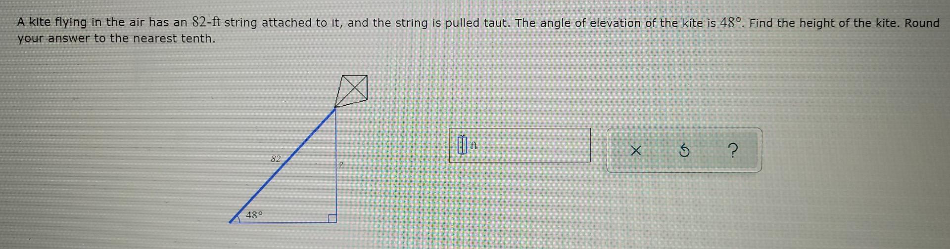 Solved A kite flying in the air has an 82ft string attached