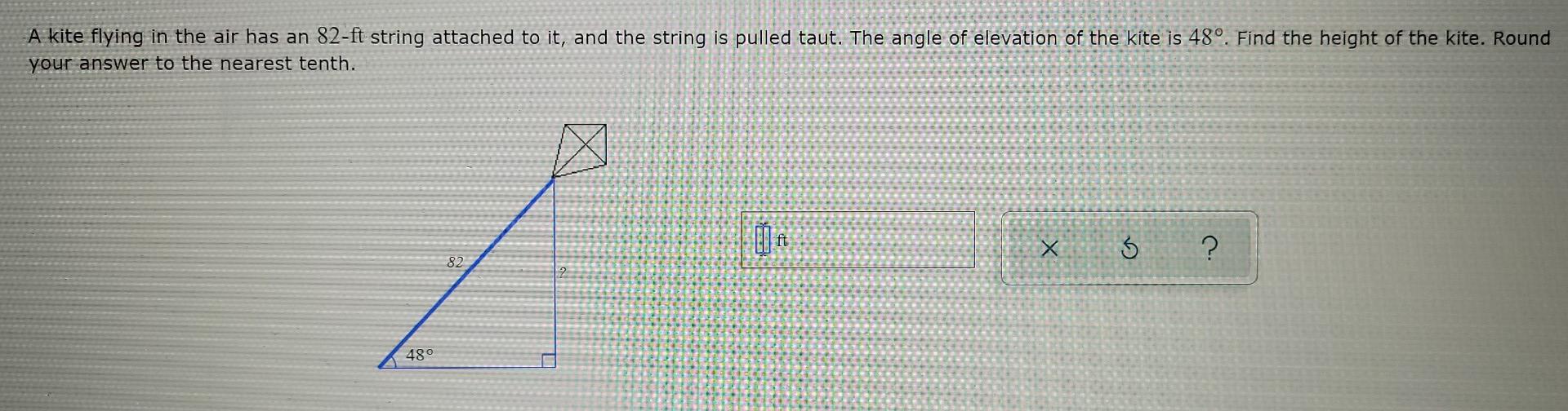 solved-a-kite-flying-in-the-air-has-an-82-ft-string-attached-chegg